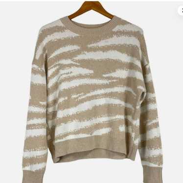 Rails Virgo Camel And Cream Zebra Stripe Sweater - image 1
