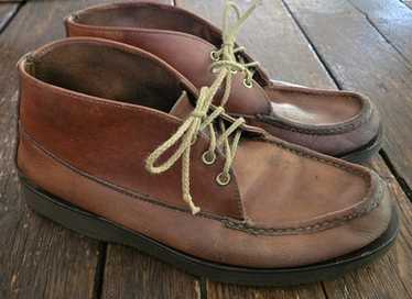 靴 90s RUSSELL MOCCASIN Russell Moccasin Hiker Boots Brown White Tag Size 9B Outsole