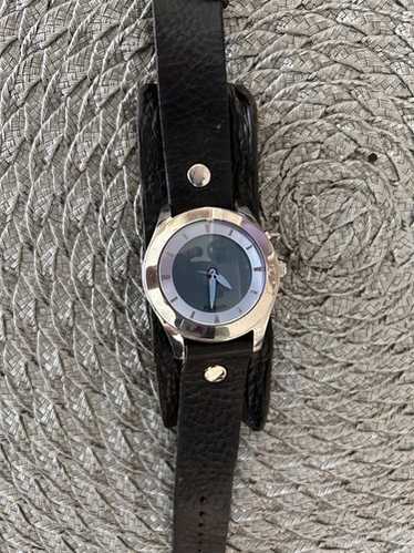 時計 00s y2k fossil big tic moving watch blk Y2K Vintage Fossil BIG TIC Blue Flame Watch Wide Black