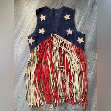 Vtg 1960's 70's Woodstock Fringe Vest Rare Rock H… - image 1