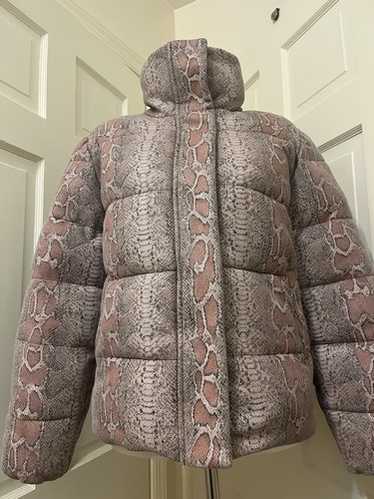 unreal fur Puffer Jacket Snake Python PatternMSRP… - image 1