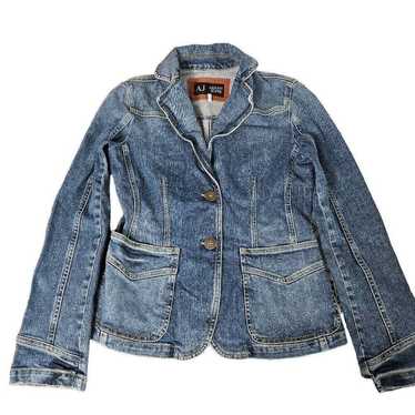 90s ARMANI JEANS GIMMICK RIDER’S JACKET VTG 90s ARMANI JEANS BROWN FAUX LEATHER JACKET WOOL BLANKET