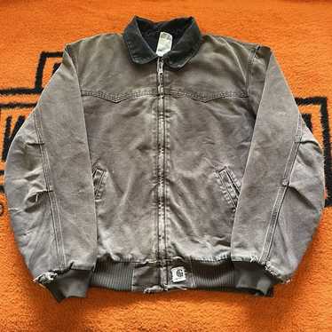 マティ　Carhartt J14 DKB ダークブラウン ジャケット Carhartt J14DKB Flannel Lined Santa Fe Jacket