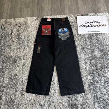 「激レア」JNCO 2000s デニム キングロゴ jnco Vintage Y2K Mens JNCO Flaming Spade 28x30 Wide Leg Blue