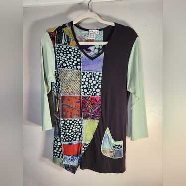 Parsley & Sage Colorful Boho Patchwork Women's To… - image 1