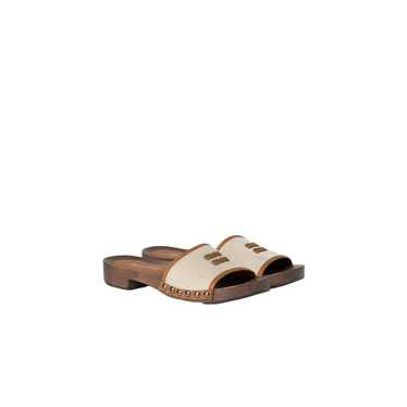 Miu Miu MIU MIU $895 Beige/Brandy Clogs New & Aut… - image 1