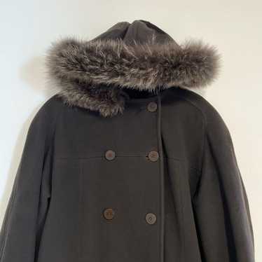 Vtg Albert Nipon 100% Wool Long Peacoat Size 16 C… - image 1