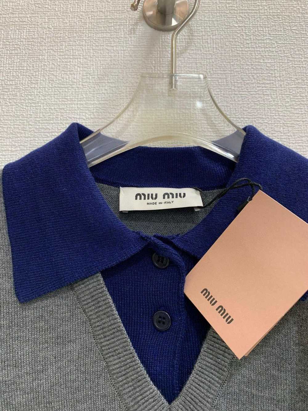 Miu Miu MIU MIU Wool short-sleeved knitted sweater - image 5