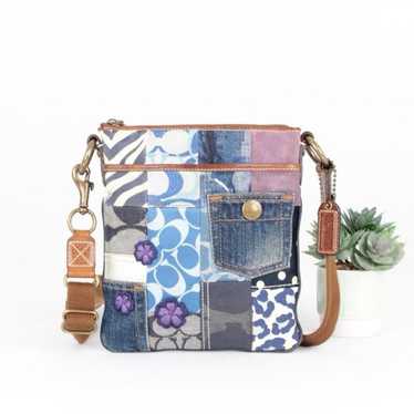 バッグ Coach Patchwork Denim Accessory Pouch Coach vintage denim patchwork - Gem
