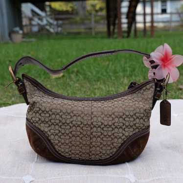 バッグ Coach Brown Suede Soho Hobo Handbag y2k SOLD Vintage Y2k Coach Brown Suede Large SoHo Shoulder Bag