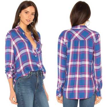 Rails Hunter Button Up Red Ruby Pleated Shirt Siz… - image 1