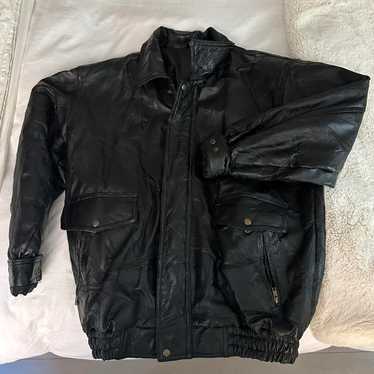 Men's Jacket - Black - XL – oversized vintage lea… - image 1