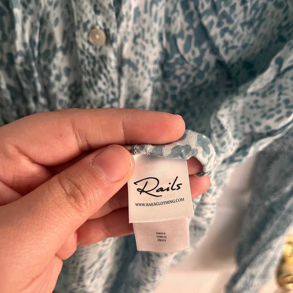 Rails Josephine Aqua Python Button Down Small - image 6