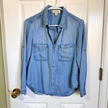 Chambray Button-Down Top - image 1