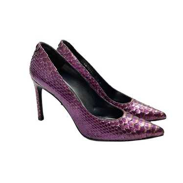 Stuart Weitzman Python Snakeskin Pyrple Metallic … - image 1