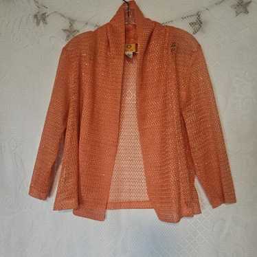 Ruby Rd Medium Orange Sparkly Top Mesh Weave Open… - image 1