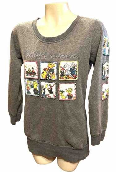Z Popeye Cartoon Sweatshirt Olive Oil 6 Transpape… - image 1