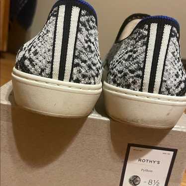 Rothy's Python Patterned Sneakers In Black And Wh… - image 1