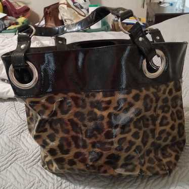 Source Unknown Leopard Print Tote With Black Trim - image 1