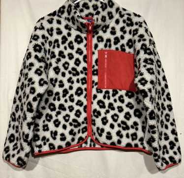 Old Navy Leopard Print Fuzzy Sherpa Type Jacket X… - image 1