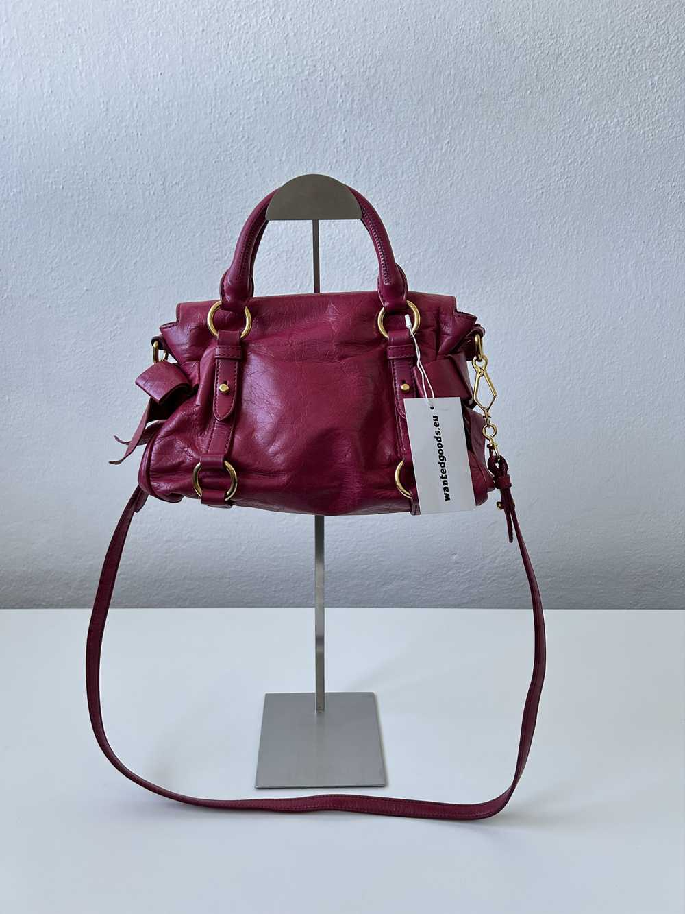 Miu Miu Vintage y2k miu miu vitello bow bag in pi… - image 2