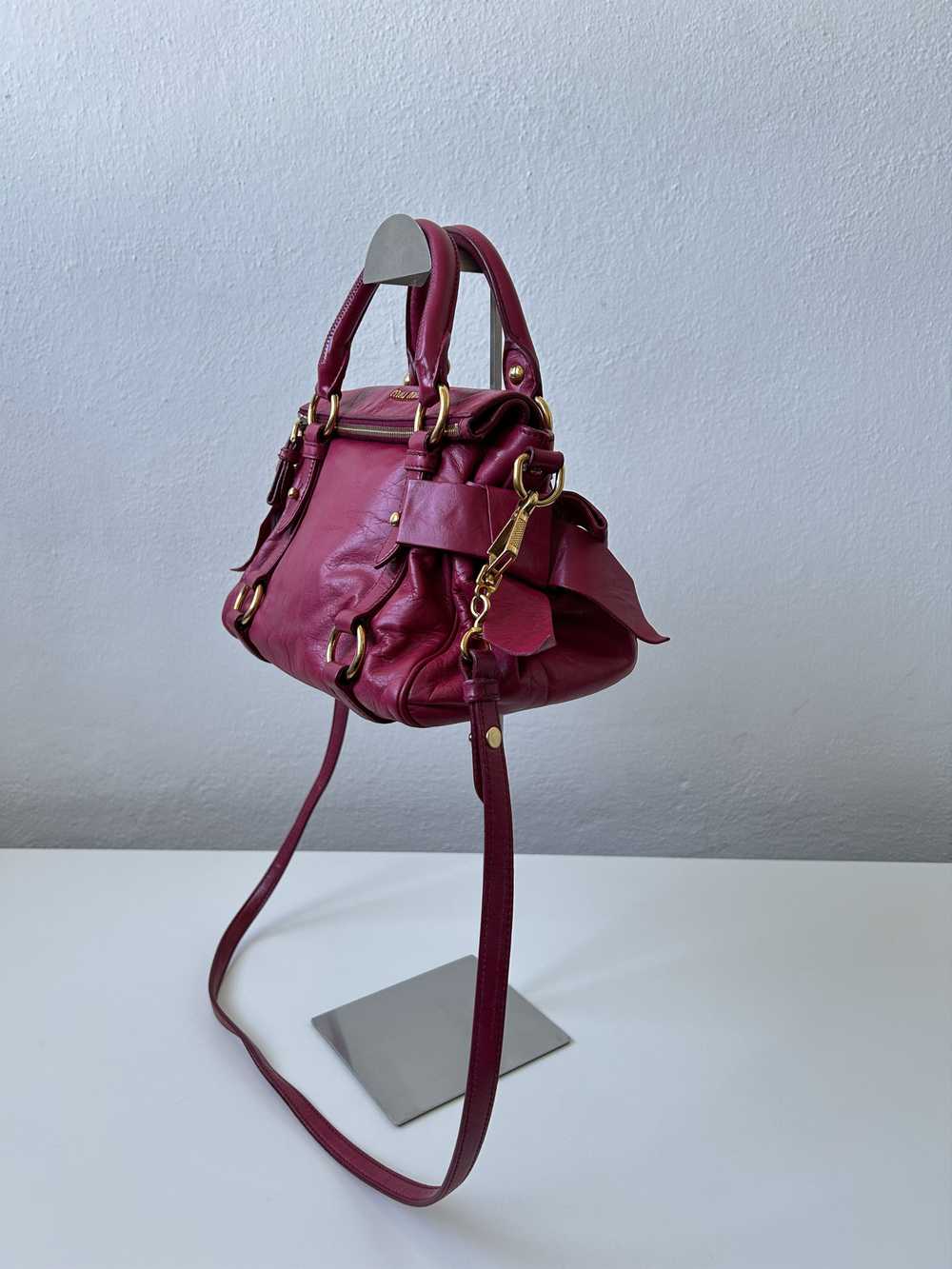 Miu Miu Vintage y2k miu miu vitello bow bag in pi… - image 6