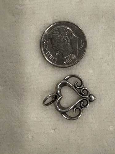 Retired James Avery Ornate Scroll Open Heart Char… - image 1