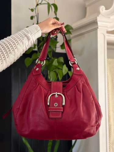 バッグ Coach Soho Hobo Red Shoulder Bag Coach | Signature Soho Hobo Shoulder Bag | Preloved Designer