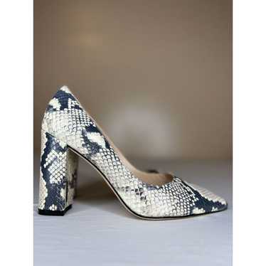Stuart Weitzman Adria Python Print Pointed Toe Le… - image 1
