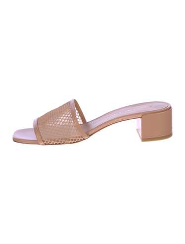 Stuart Weitzman Mesh Slides Neutrals Leather Trim - image 1