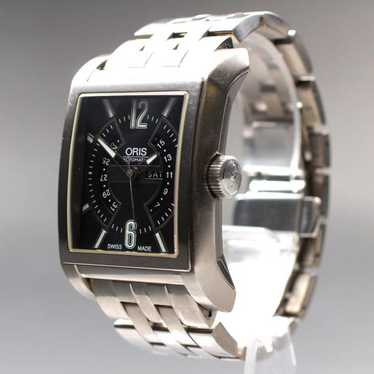S size ORIS Rectangular 7622 Day Date Black Dial … - image 1