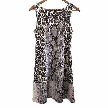 Tracy Reese Leopard Python Snake Mixed Print Flar… - image 1