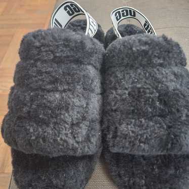 Ugg Black Fuzzy Slides - image 1