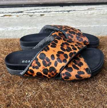 Roam Leopard Print Slides Cross Slides Roam Sanda… - image 1