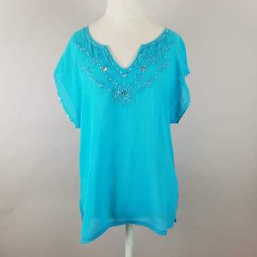 Turquoise Gauze Coco & Lolly Coverup - image 1