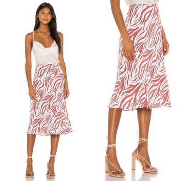 Rails Anya Midi Skirt In Rust Zebra Size Large Wh… - image 1