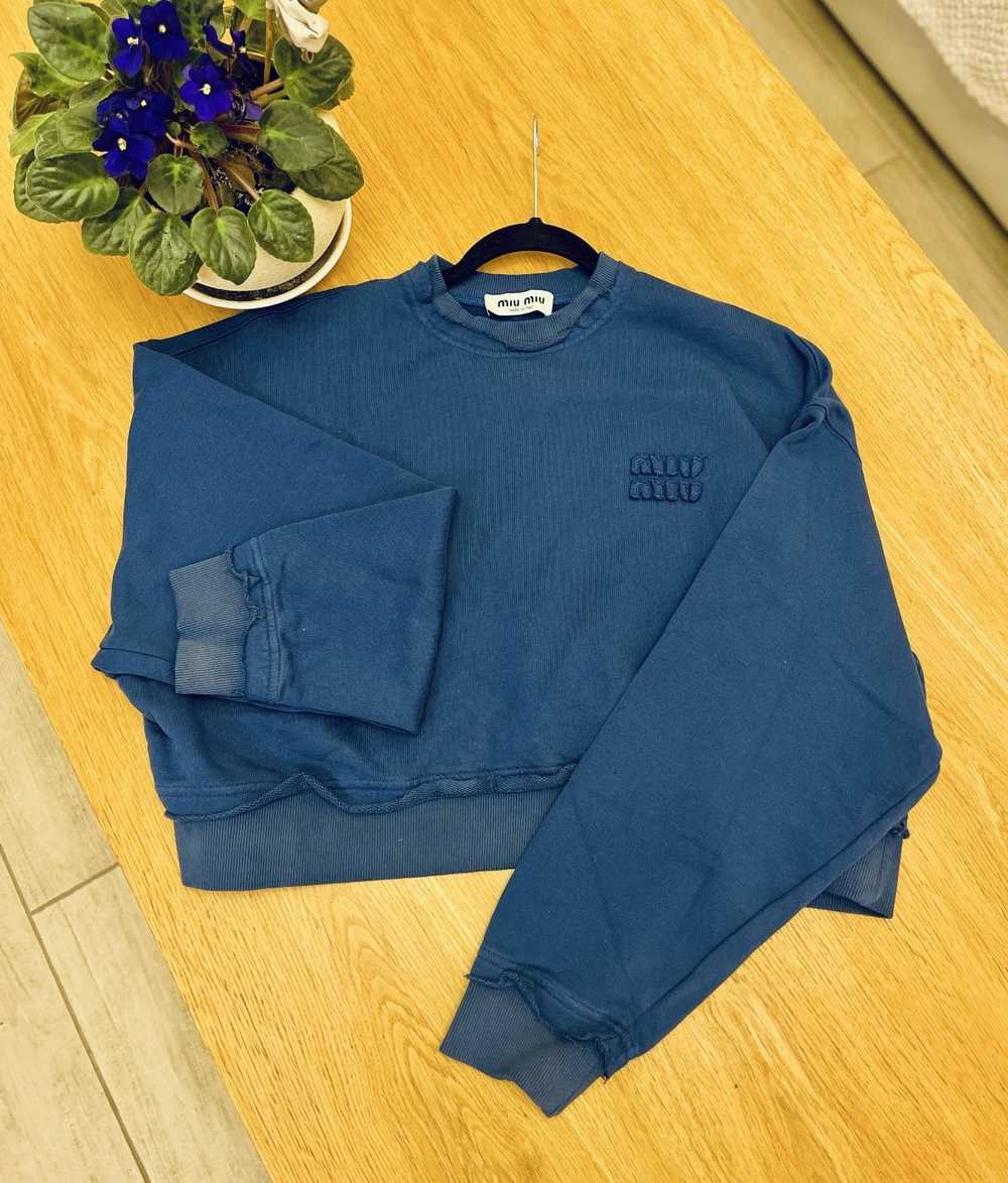 Miu Miu Miu Miu Logo Patch Cotton Sweatshirt - image 2