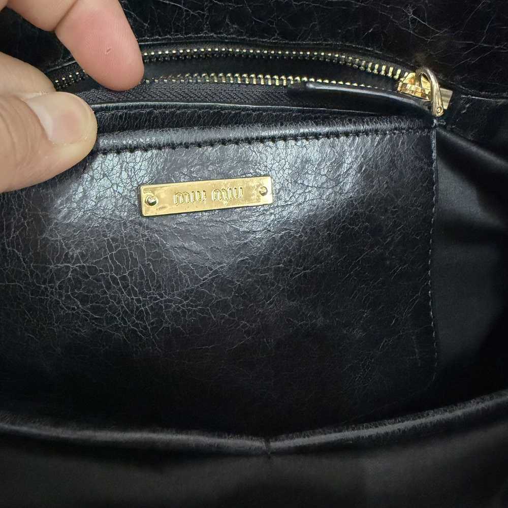 Miu Miu Miu Miu Matelasse Black Leather Two Way B… - image 10