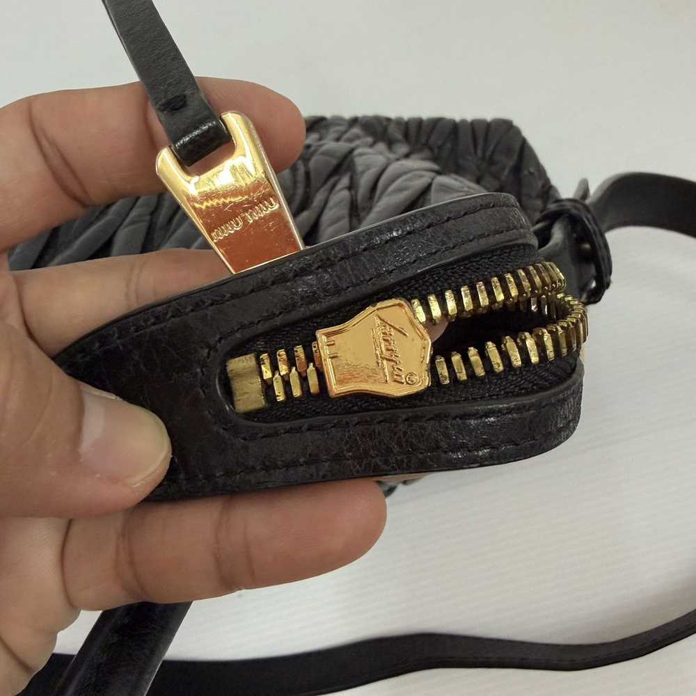 Miu Miu Miu Miu Matelasse Black Leather Two Way B… - image 11