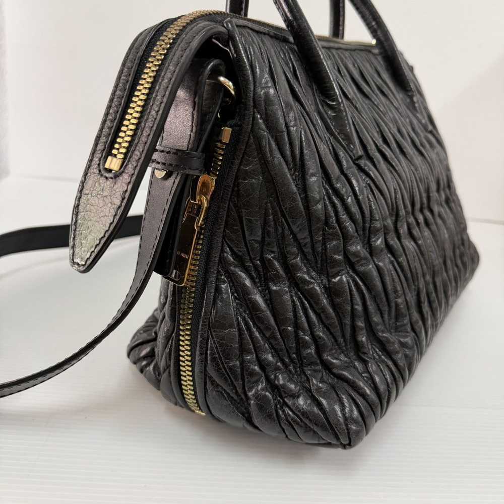 Miu Miu Miu Miu Matelasse Black Leather Two Way B… - image 3