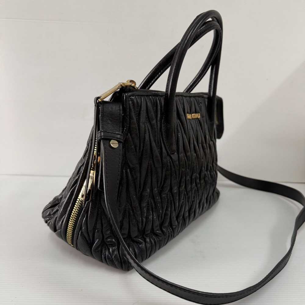 Miu Miu Miu Miu Matelasse Black Leather Two Way B… - image 5