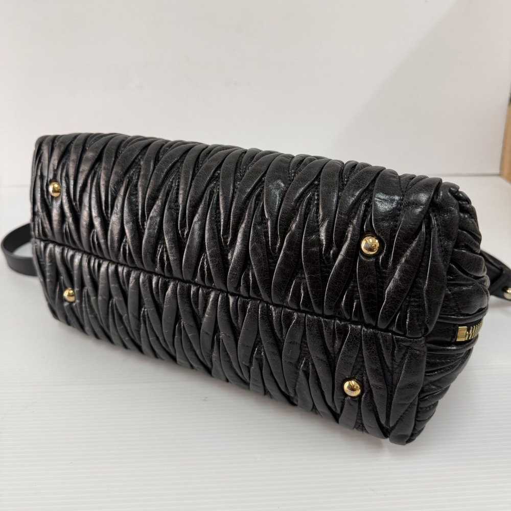 Miu Miu Miu Miu Matelasse Black Leather Two Way B… - image 6
