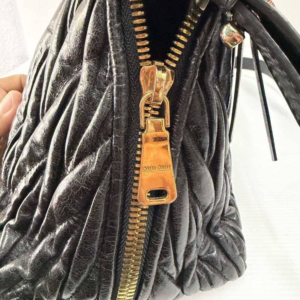 Miu Miu Miu Miu Matelasse Black Leather Two Way B… - image 7