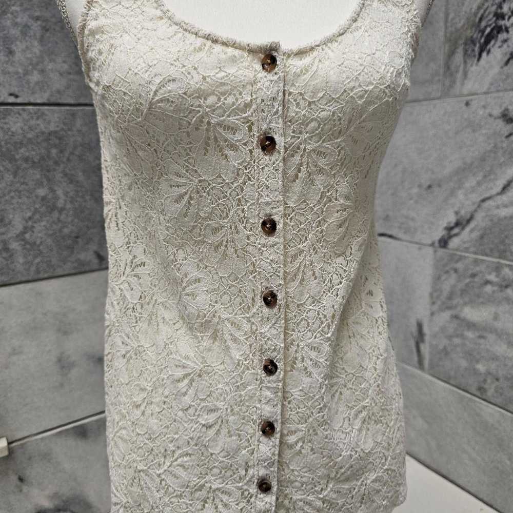 Volcom Volcom Women's Cream Lace Button Front Top - image 7