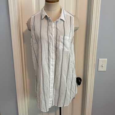 Rails Small Stripe Tunic Top ~ Button Front Sleev… - image 1