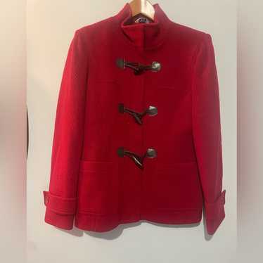 Talbots Wool Pea Coat Toggle Buttons, Color Red S… - image 1
