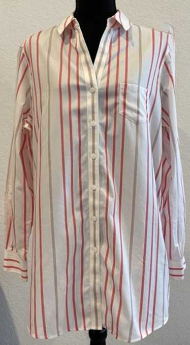 Foxcroft Button Up Non-Iron Button Up Striped Blo… - image 1