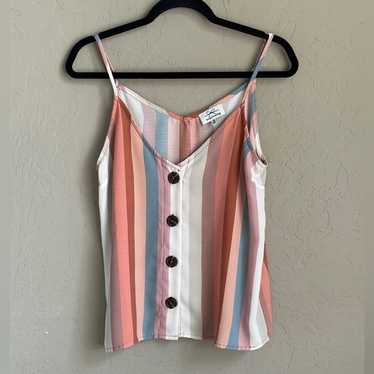 Twine and String Multicolored Camisole with Butto… - image 1