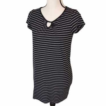 Ruby Ribbon Soft Striped Tunic Tee, Size Small - image 1