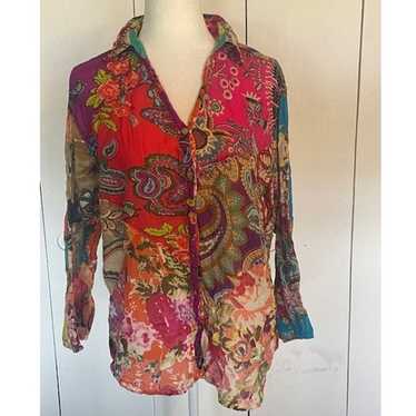 Sacred Threads Size 2X Women's Button Up Blouse M… - image 1